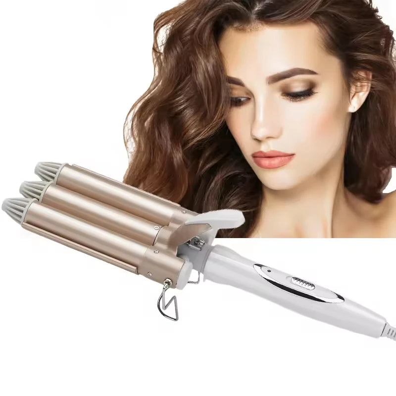 Fer à Friser Triple Baril en Céramique – Ondulations Naturelles & Longue Tenue
